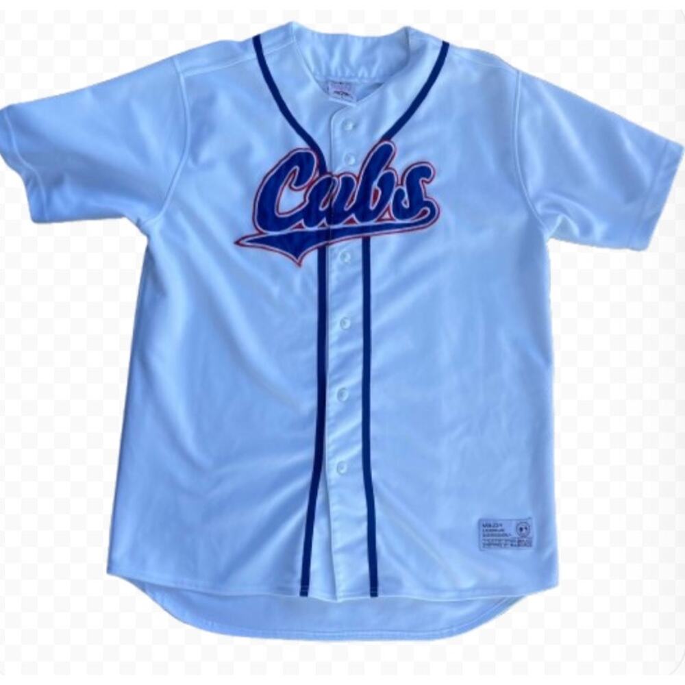 VINTAGE Chicago Cubs MLB True‎ Fan Series Pinstripe Baseball Men's Jersey Size L